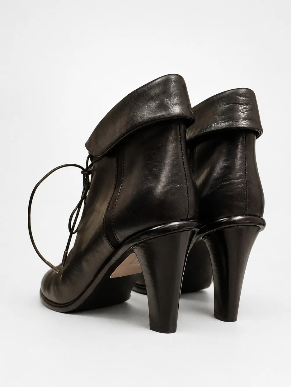 JIL SANDER | Black Leather Lace-Up Ankle Boots EU 36.5 / US 6.5